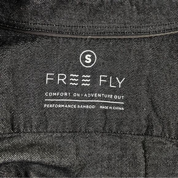Free Fly Men's Sullivan's Bamboo Button Down Shirt Chambray Charcoal S - Picture 8 of 12